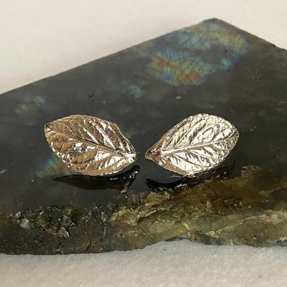 VTG Signed Morrell Sterling Silver 925 Foliage Leaf Earrings - Picture 11 of 16